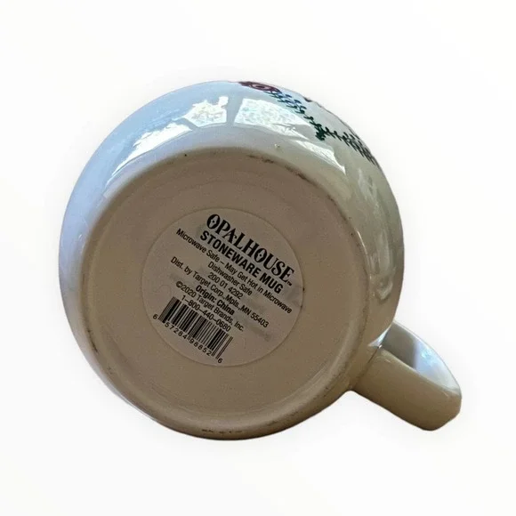 Opal House Morning Vibes White Ceramic Coffee Mug with Floral Heart Shape Design - Picture 8 of 9